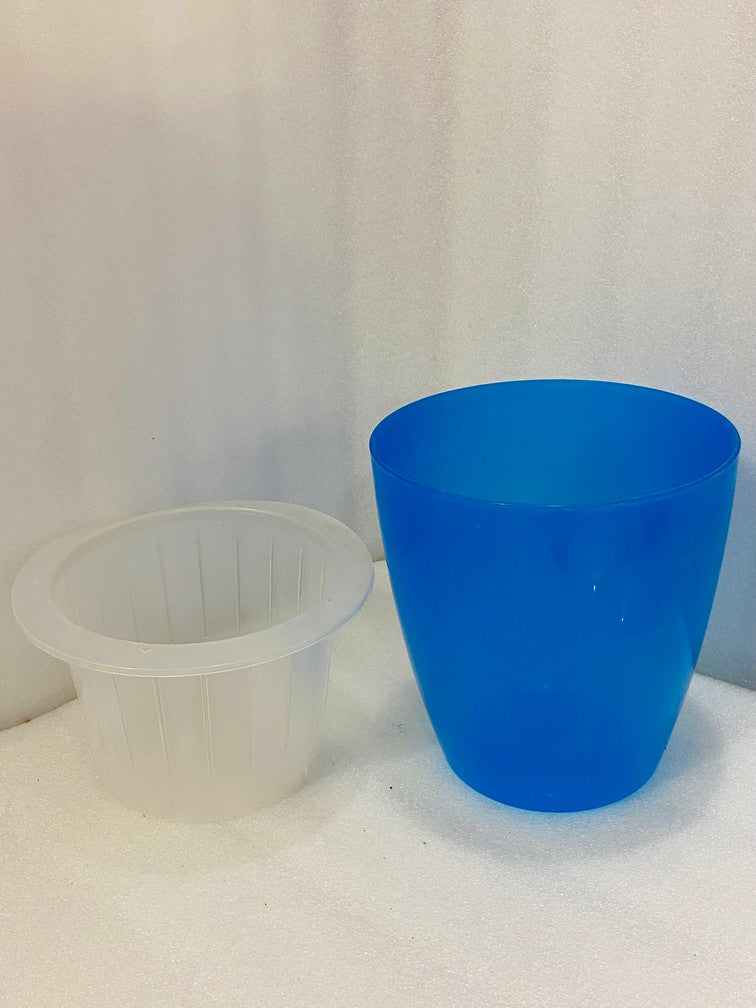 Blue Self Watering Pot (Plastic)